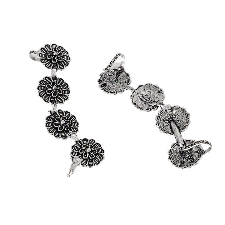 Teejh Rashtri Silver Oxidised Earcuffs