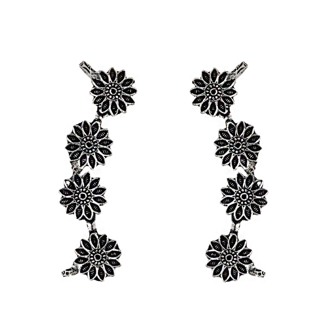 Teejh Darani Silver Oxidised Earcuffs
