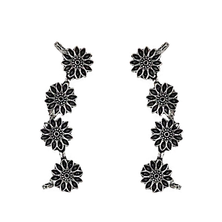 Teejh Darani Silver Oxidised Earcuffs