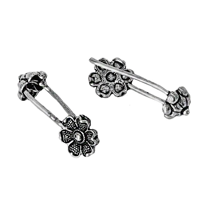 Teejh Januja Silver Oxidised Clip On Bugadi