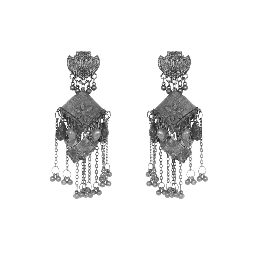 Teejh Sharvya Silver Oxidised Earrings