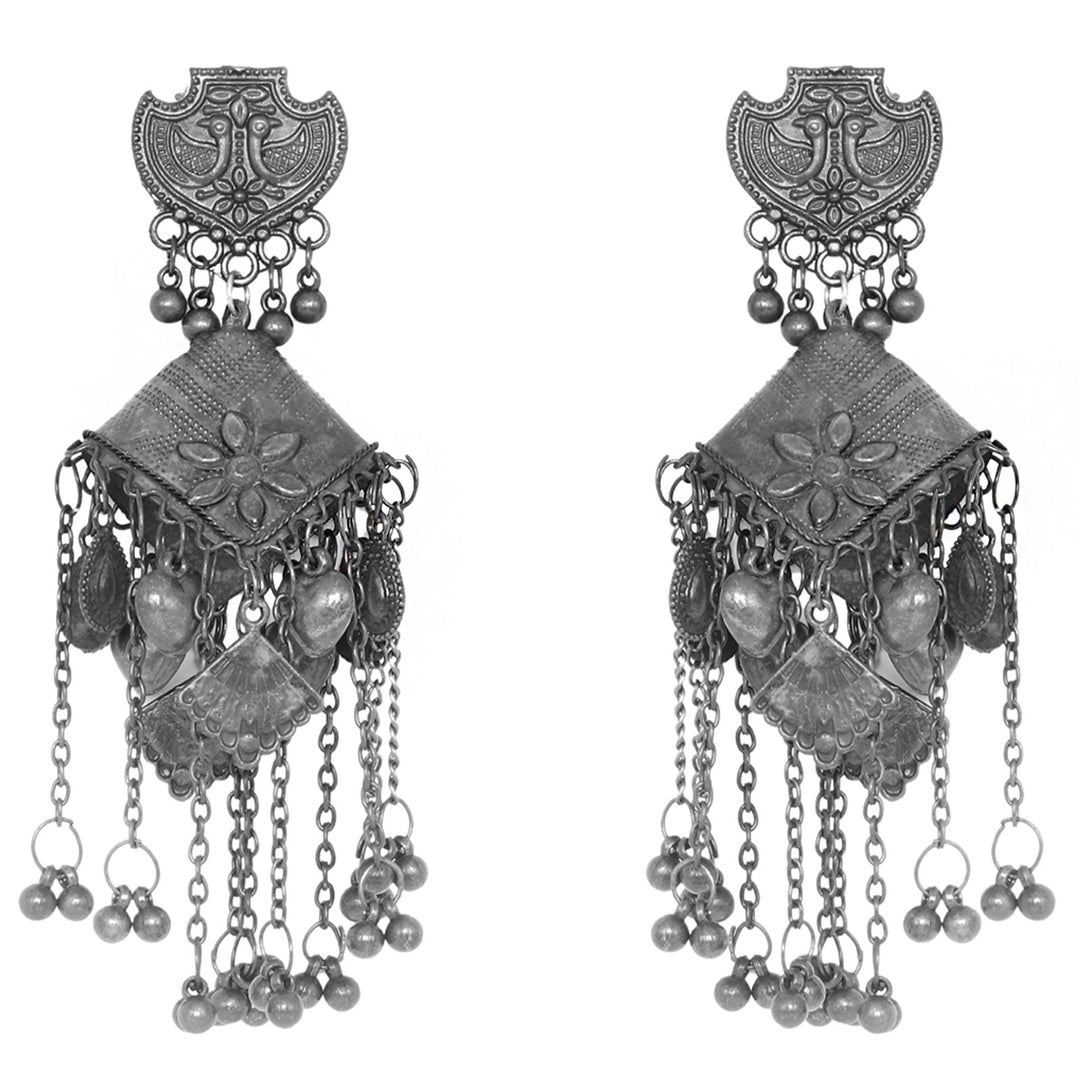 Teejh Sharvya Silver Oxidised Earrings
