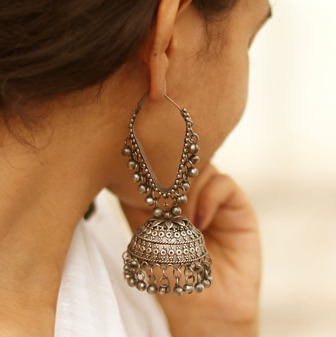 Teejh Turvi Silver Oxidised Earrings