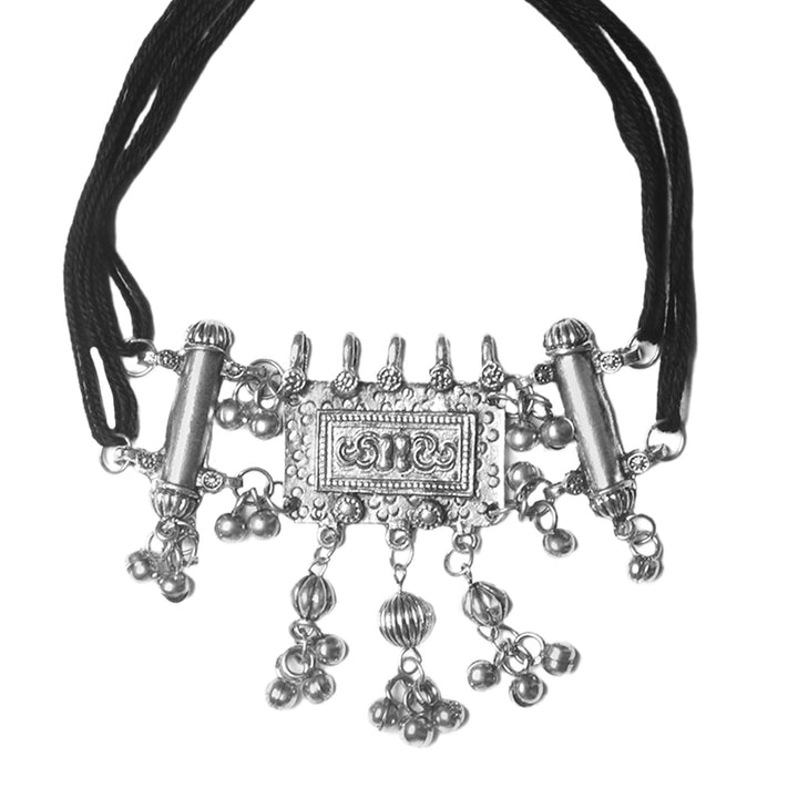 Teejh Adweta Silver Oxidised Choker Necklace