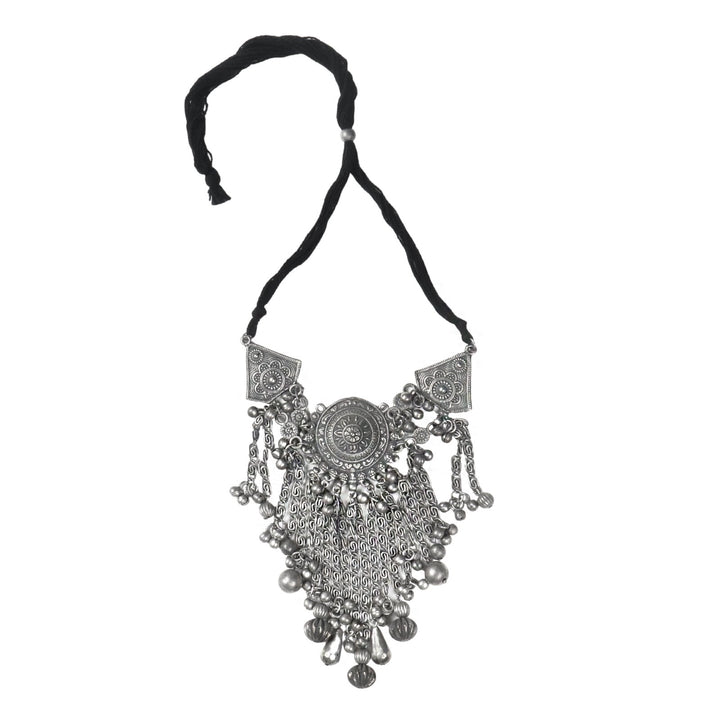 Teejh Dayami Silver Oxidised Choker Necklace