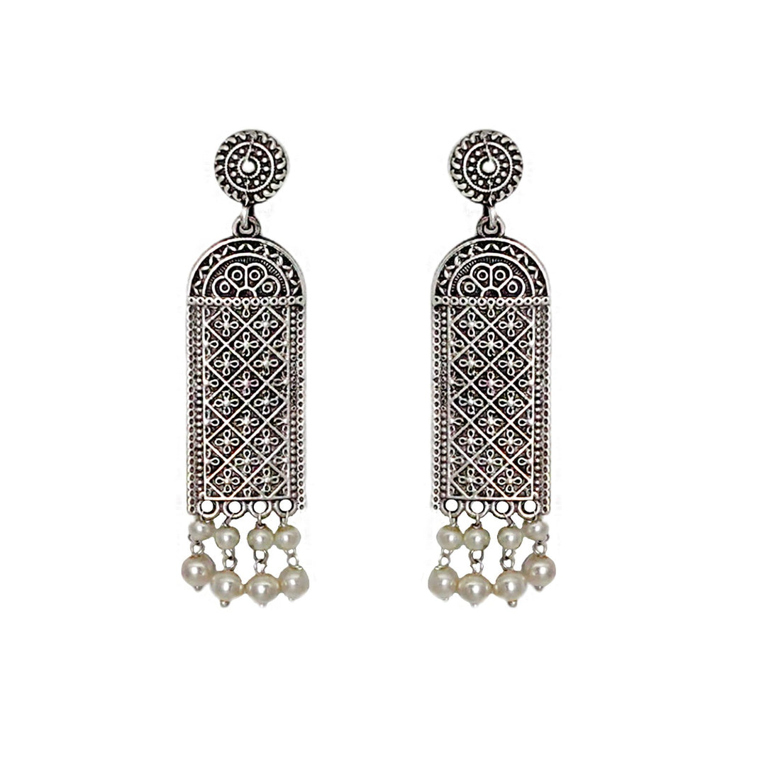 Teejh Oeshi Silver Oxidised Earrings