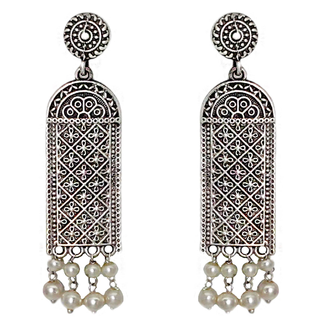 Teejh Oeshi Silver Oxidised Earrings