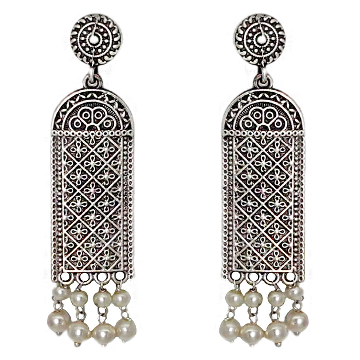 Teejh Oeshi Silver Oxidised Earrings