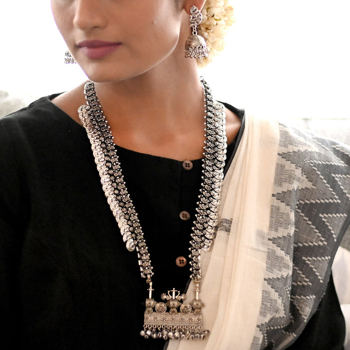 Antique Coin Silver Necklace Set - Joker & Witch