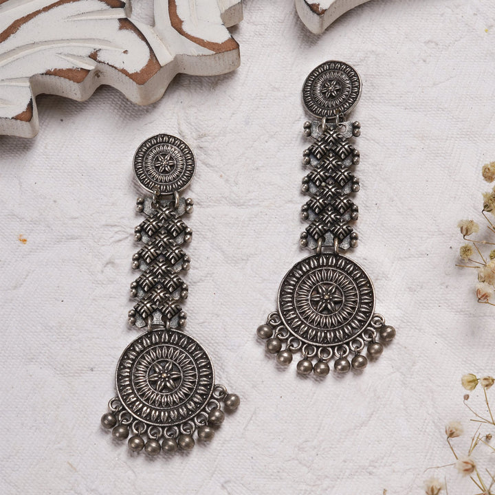 Teejh Raveena Silver Oxidised Earrings