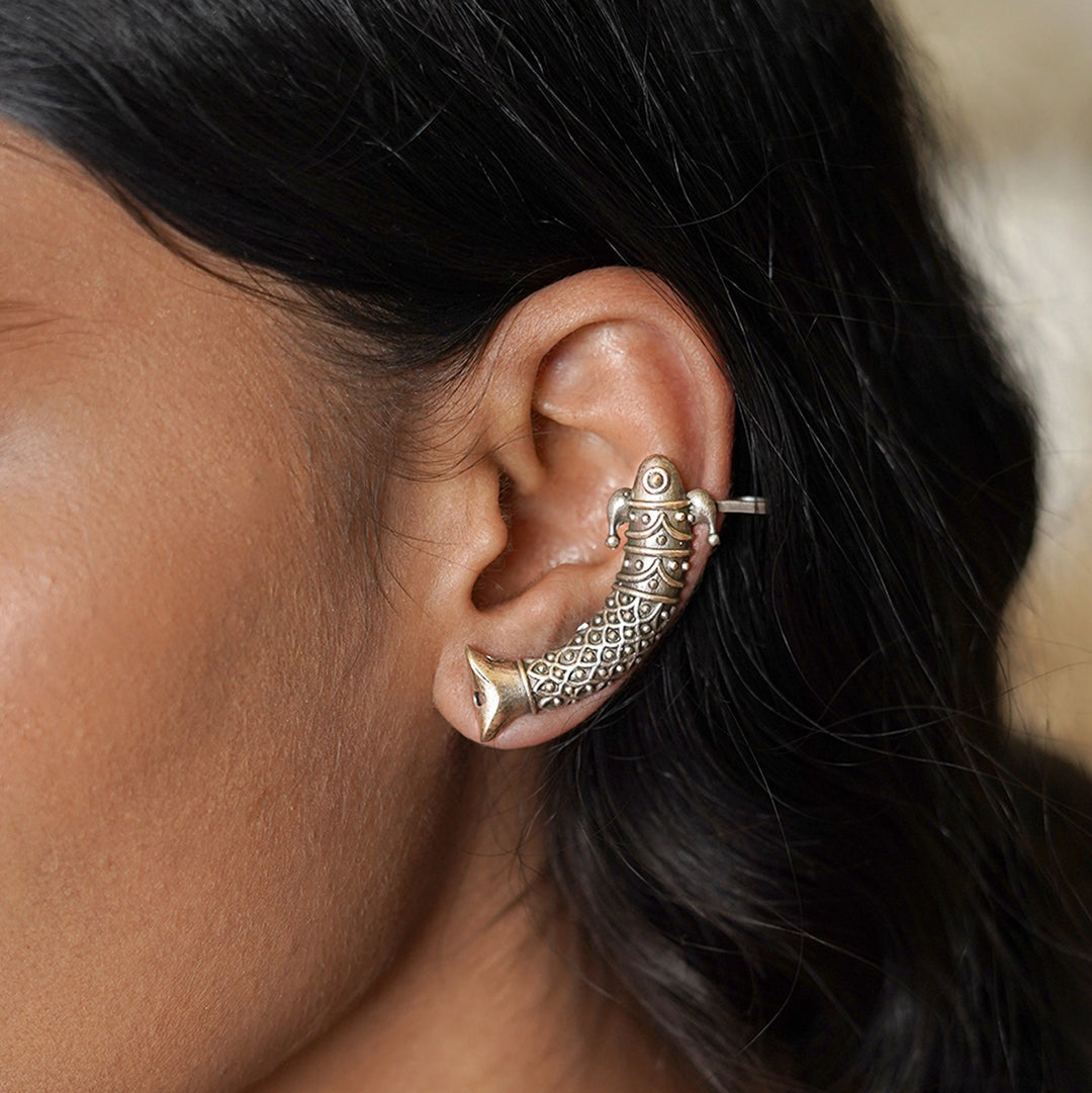 Teejh Yasti Silver Oxidised Earrings