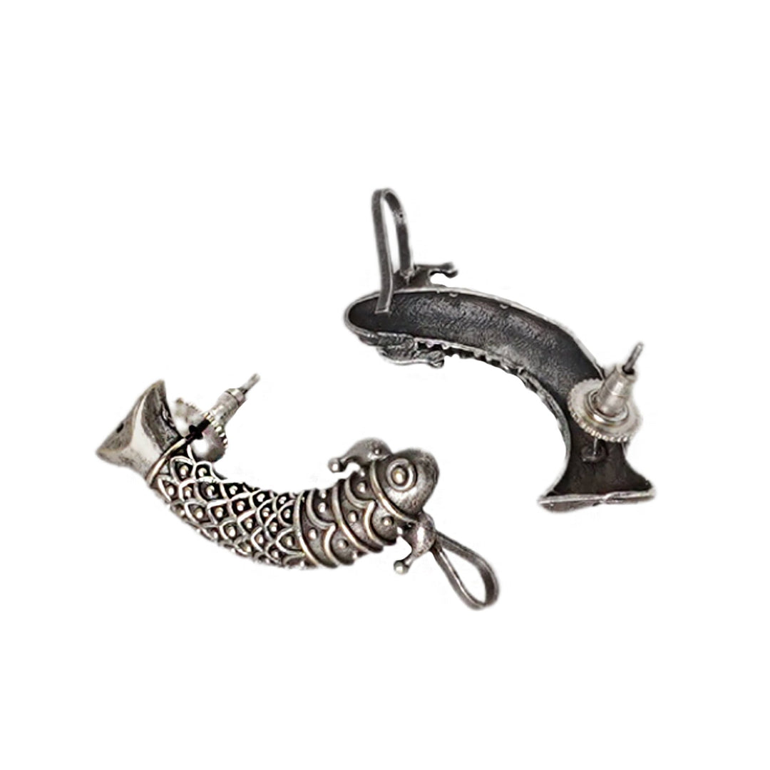 Teejh Yasti Silver Oxidised Earrings
