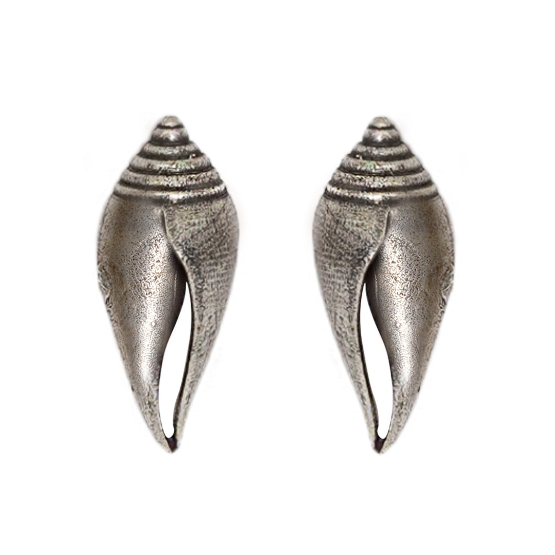 Teejh Shanka Silver Oxidised Earrings