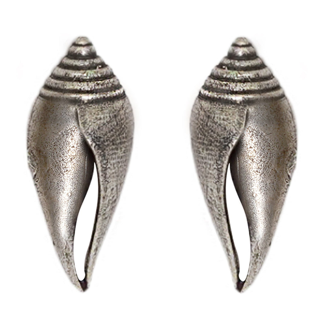 Teejh Shanka Silver Oxidised Earrings