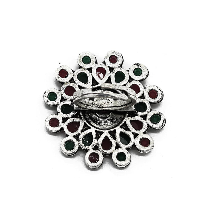 Vani Multi Colored Stone Silver Ring - Joker & Witch