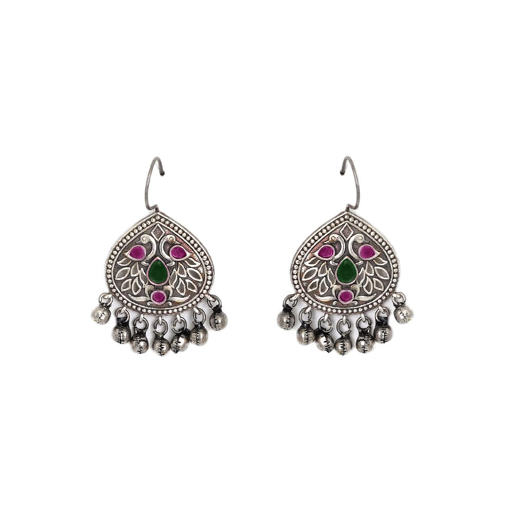 Teejh Vanya Silver Oxidised Mulitcolored Earrings