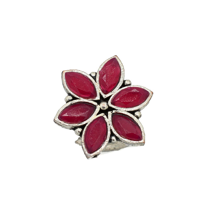 Ageless Pink Stone Silver Ring - Joker & Witch