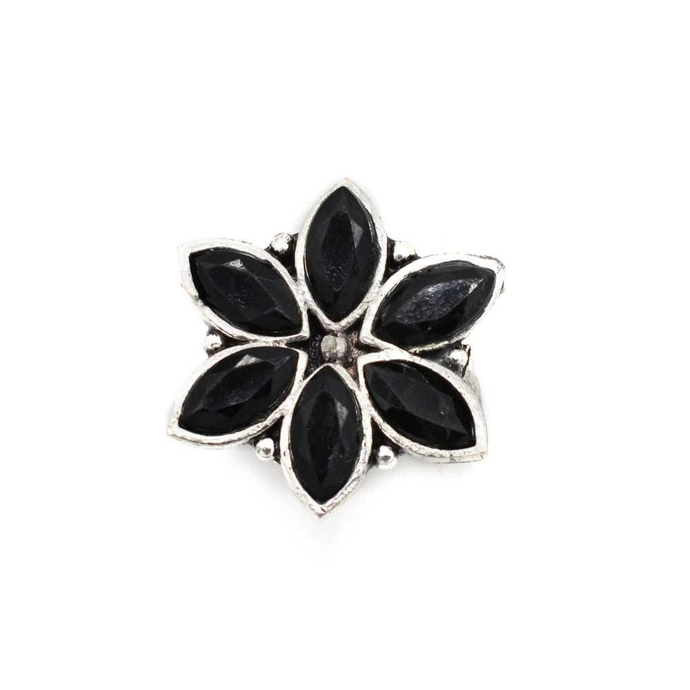 Ageless Black Stone Silver Ring - Joker & Witch