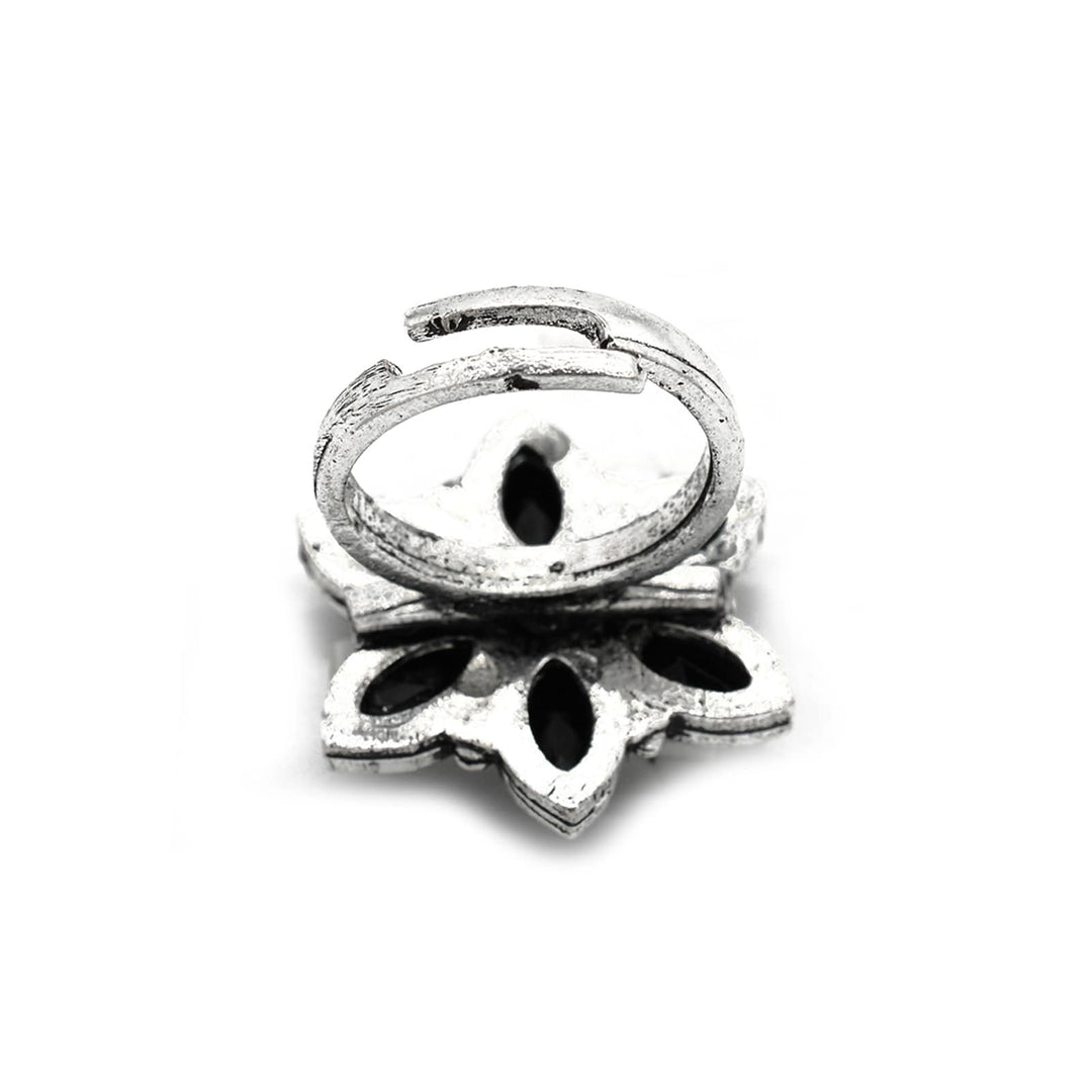 Ageless Black Stone Silver Ring - Joker & Witch