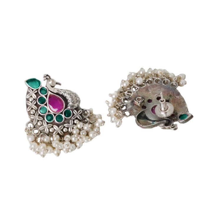 Teejh Nirali Multicolored Silver Oxidised Earrings