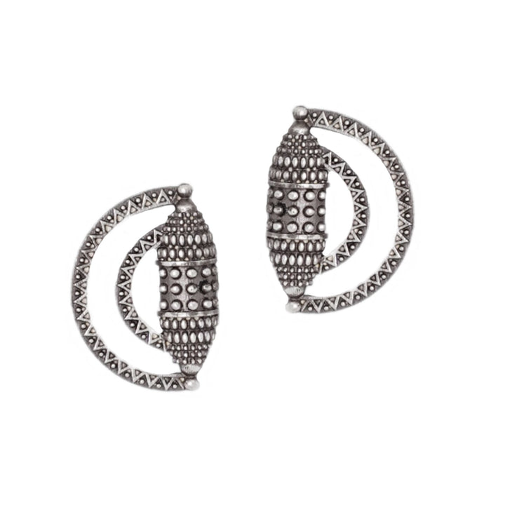 Teejh Griva Silver Oxidised Earrings