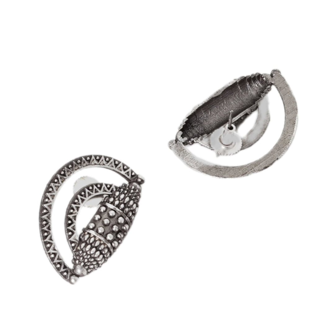 Teejh Griva Silver Oxidised Earrings
