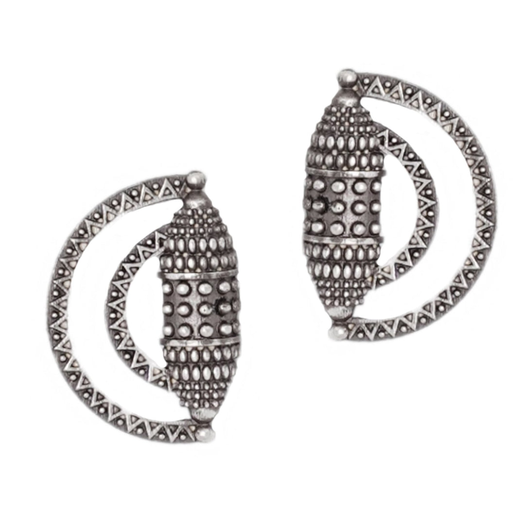 Teejh Griva Silver Oxidised Earrings