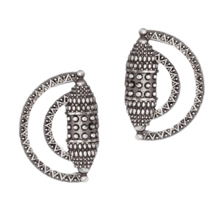 Teejh Griva Silver Oxidised Earrings