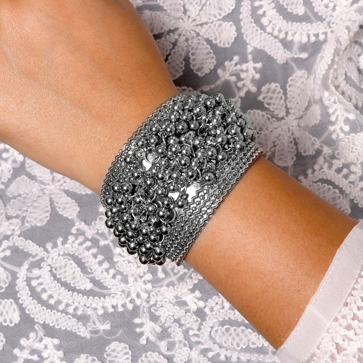 Chakrika Silver Gungroo Oxidized Bangle - Joker & Witch