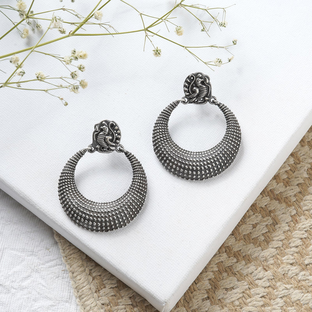 Teejh Pranali Silver Oxidised Earrings