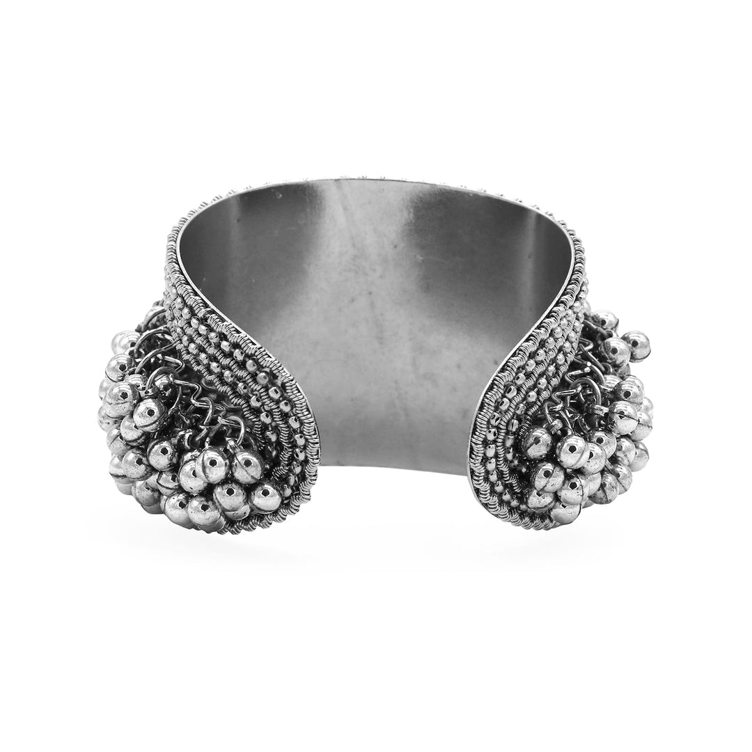 Chakrika Silver Gungroo Oxidized Bangle - Joker & Witch