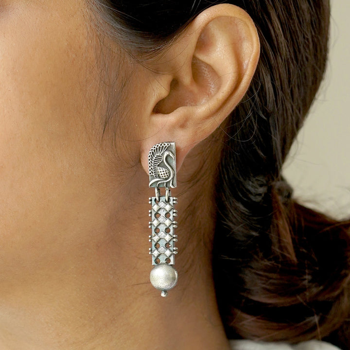 Teejh Aalina Silver Oxidised Earrings