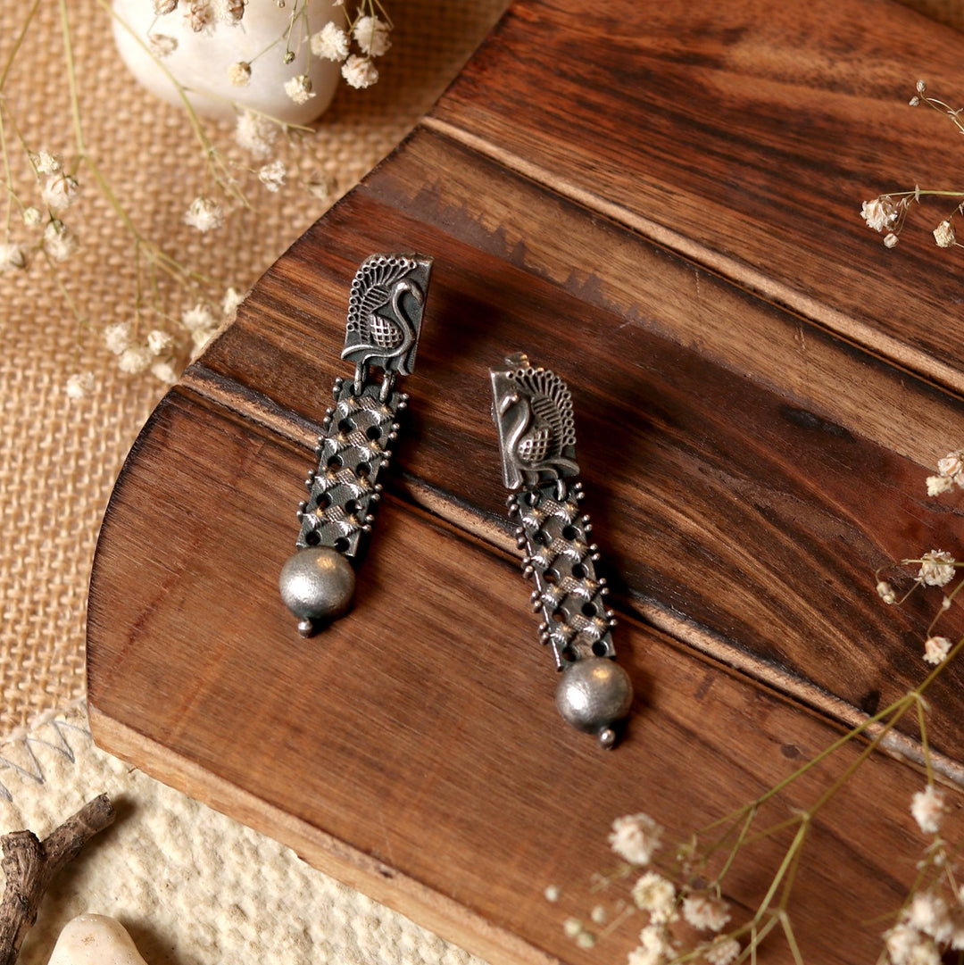 Teejh Aalina Silver Oxidised Earrings
