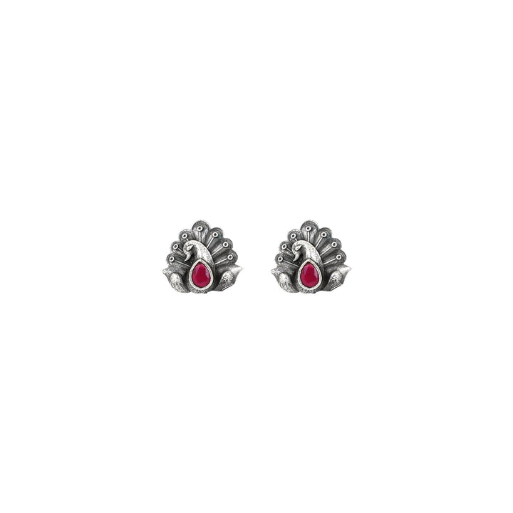 Teejh Indira Peacock Silver Oxidised Toe Rings