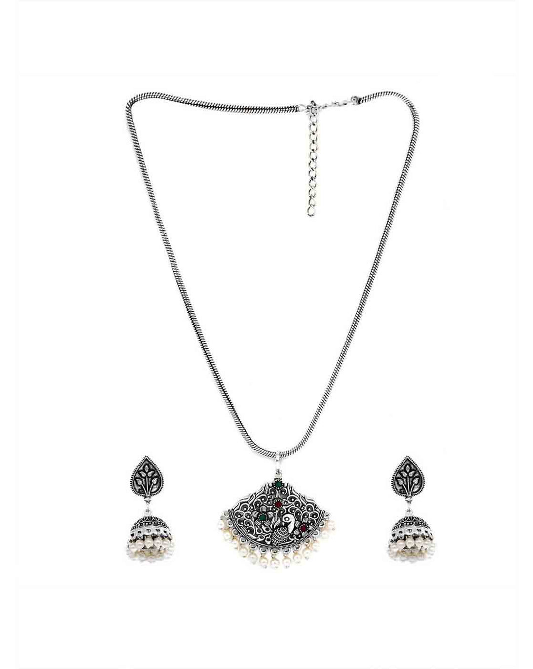 Teejh Oshee Silver Oxidised Jewelry Gift Set