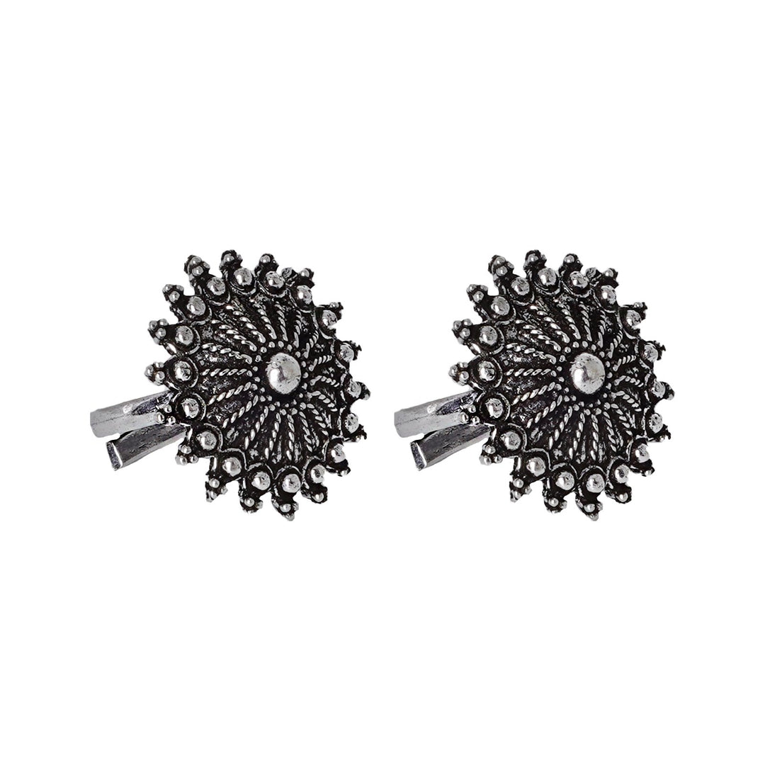 Teejh Megh Silver Oxidised  Toe Rings