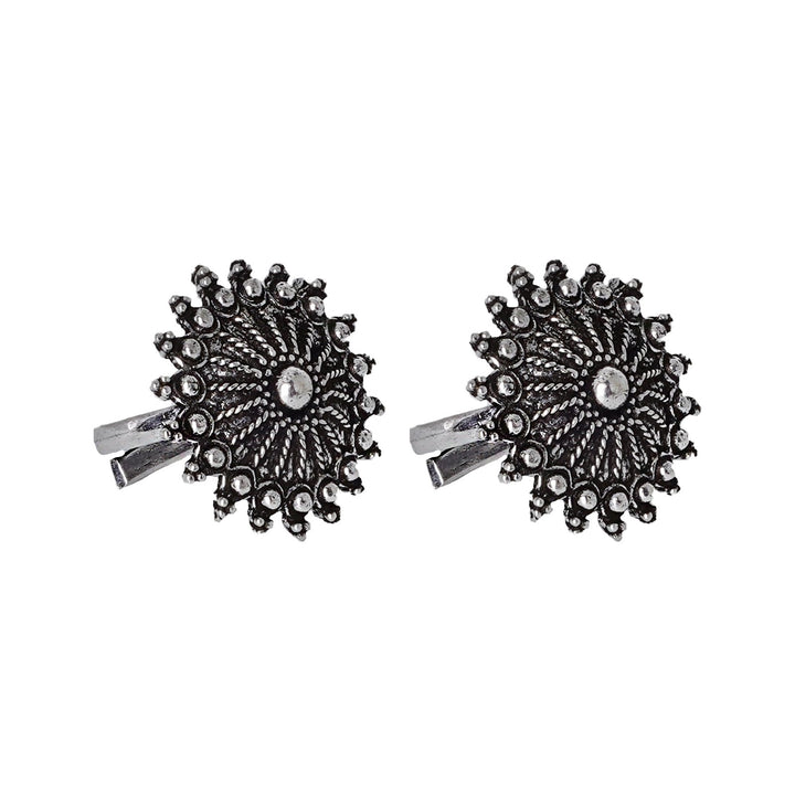Teejh Megh Silver Oxidised  Toe Rings