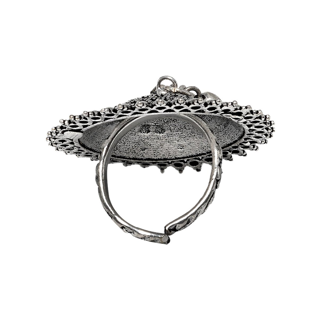 Teejh Twisha Silver Oxidsed Ring