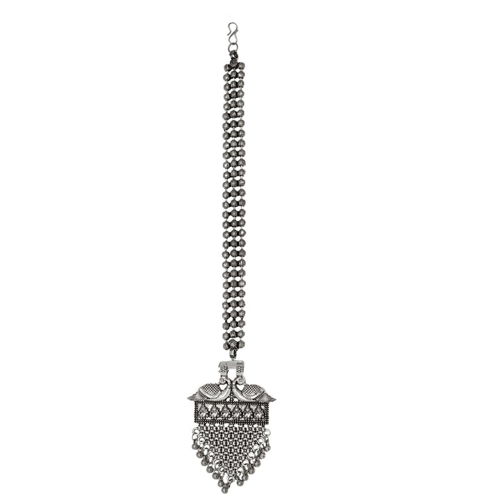 Teejh Aadhila Silver Oxidised Maang Tikka