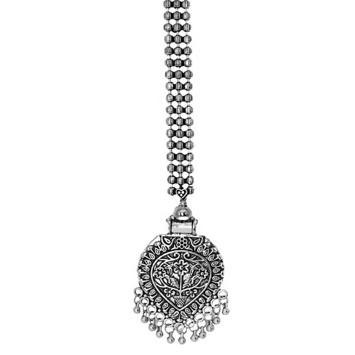 Teejh Adeela Silver Oxidised Maang Tika