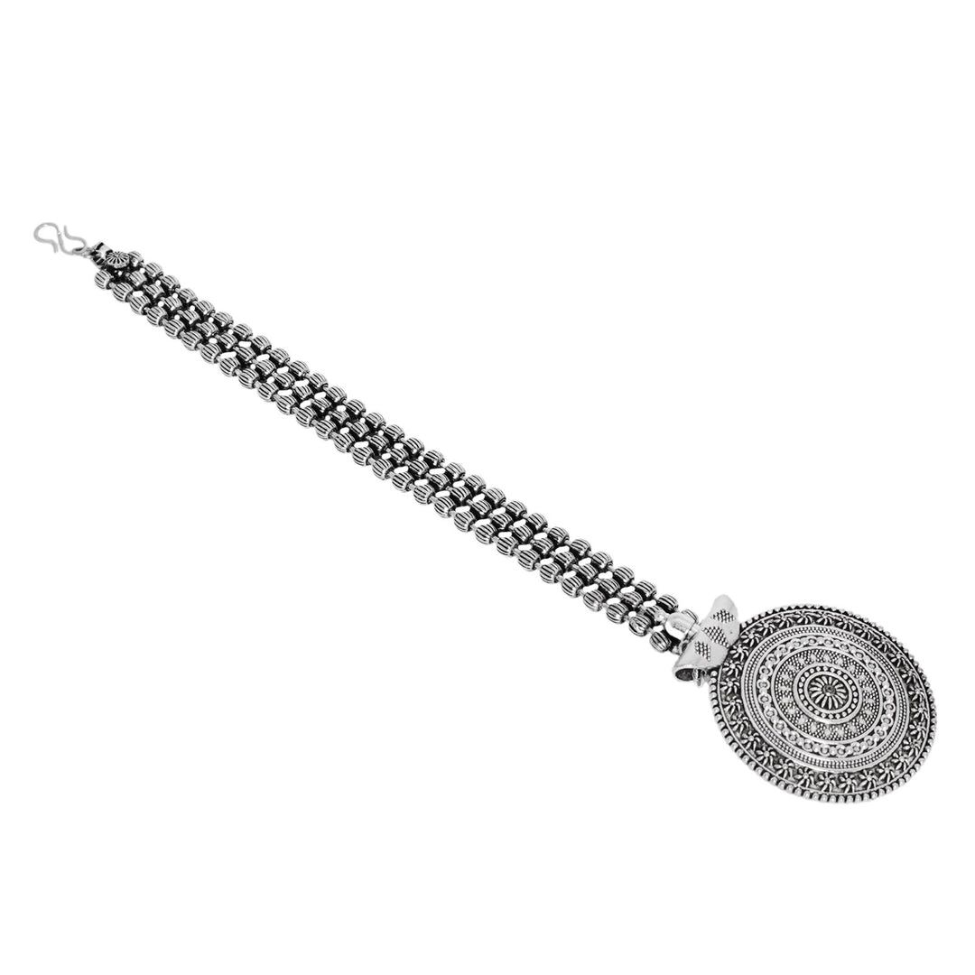 Teejh Sayesha Silver Oxidised Maang Tika
