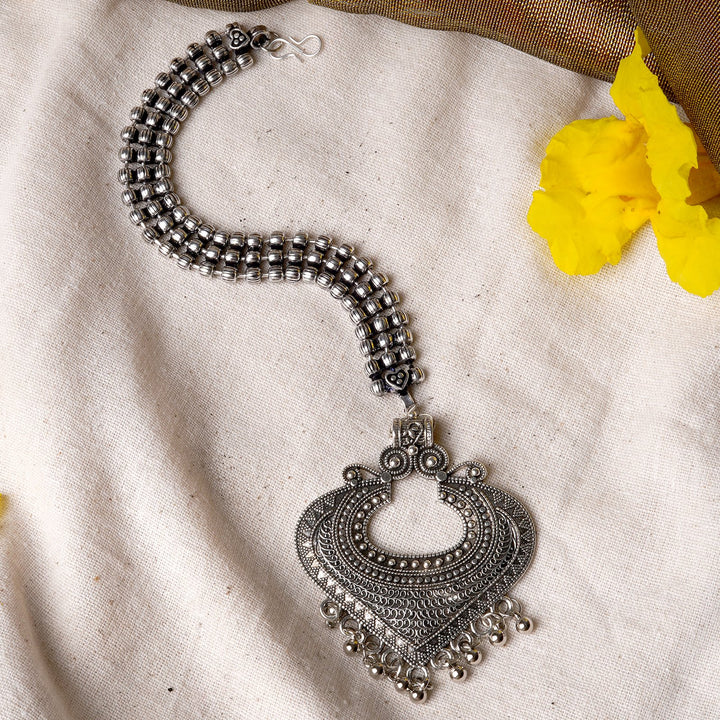 Teejh Sankita Silver Oxidised Mang Tika