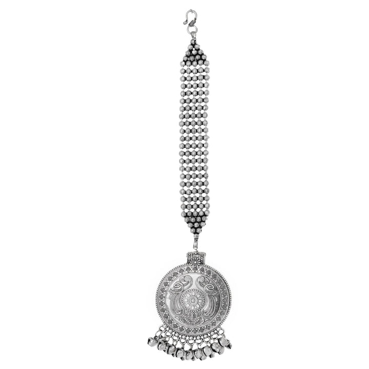 Teejh Eta Silver Oxidised Maang Tika