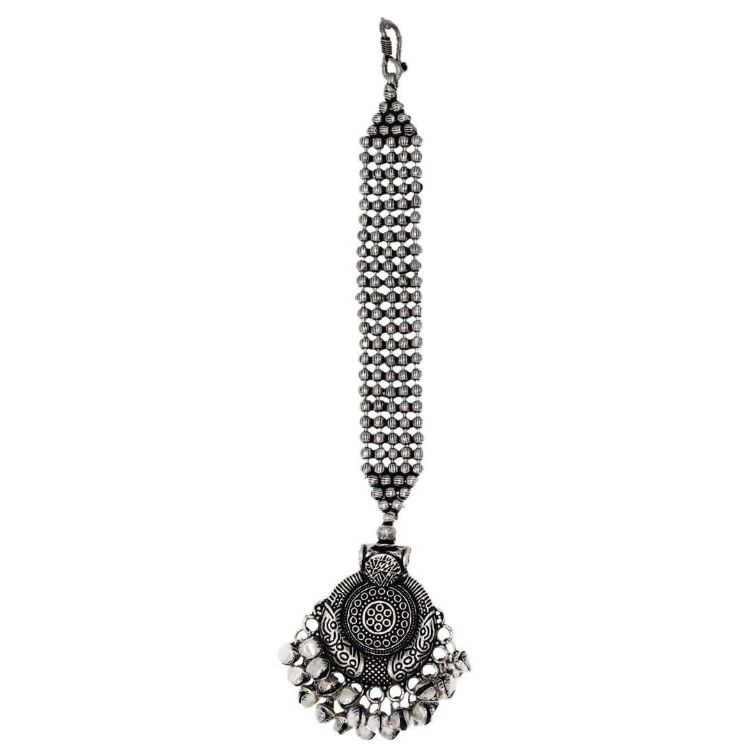 Teejh Safura Silver Oxidised Maang Tika