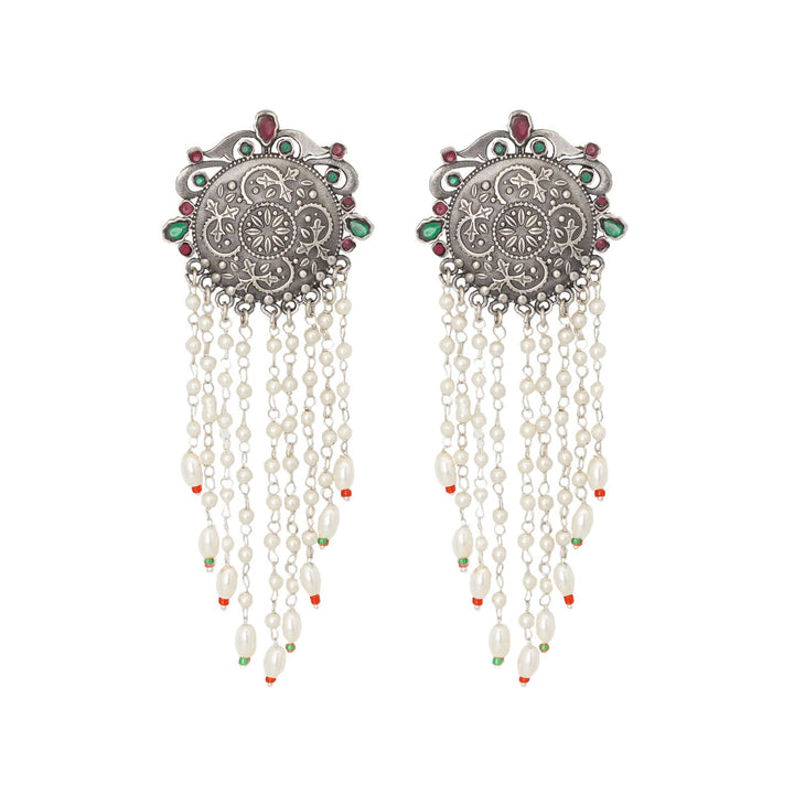 Teejh Sayali Silver Oxidised Multicolor Earrings