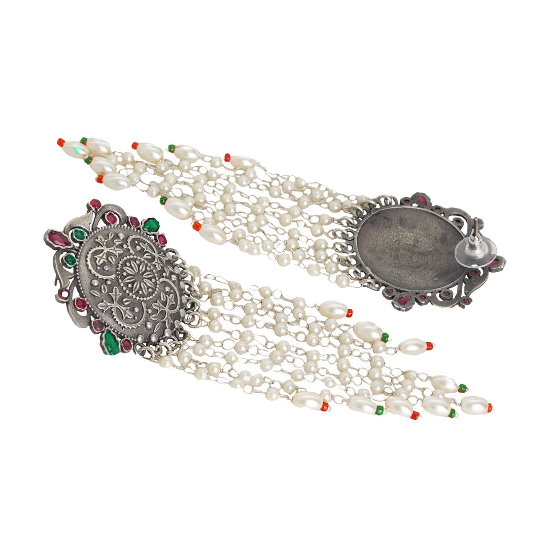 Teejh Sayali Silver Oxidised Multicolor Earrings