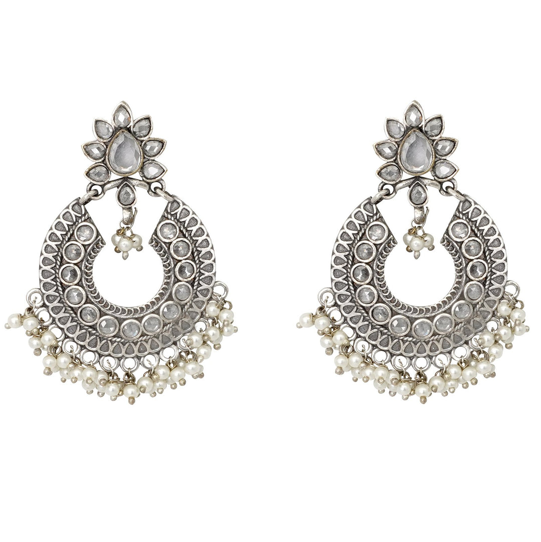 Teejh Tvesha Silver Oxidised Earrings