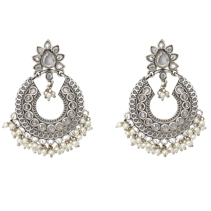 Teejh Tvesha Silver Oxidised Earrings