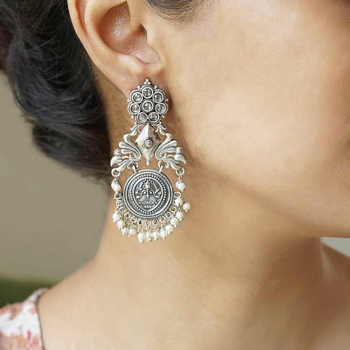 Teejh Leela Silver Oxidised Earrings