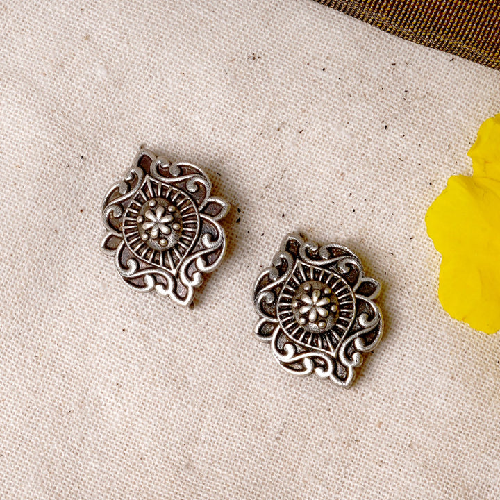 Teejh Pranavee Silver Oxidised Earrings